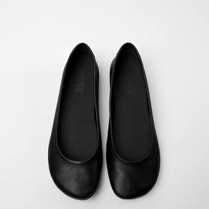 CAMPER womens "right" black leather ballerina flat